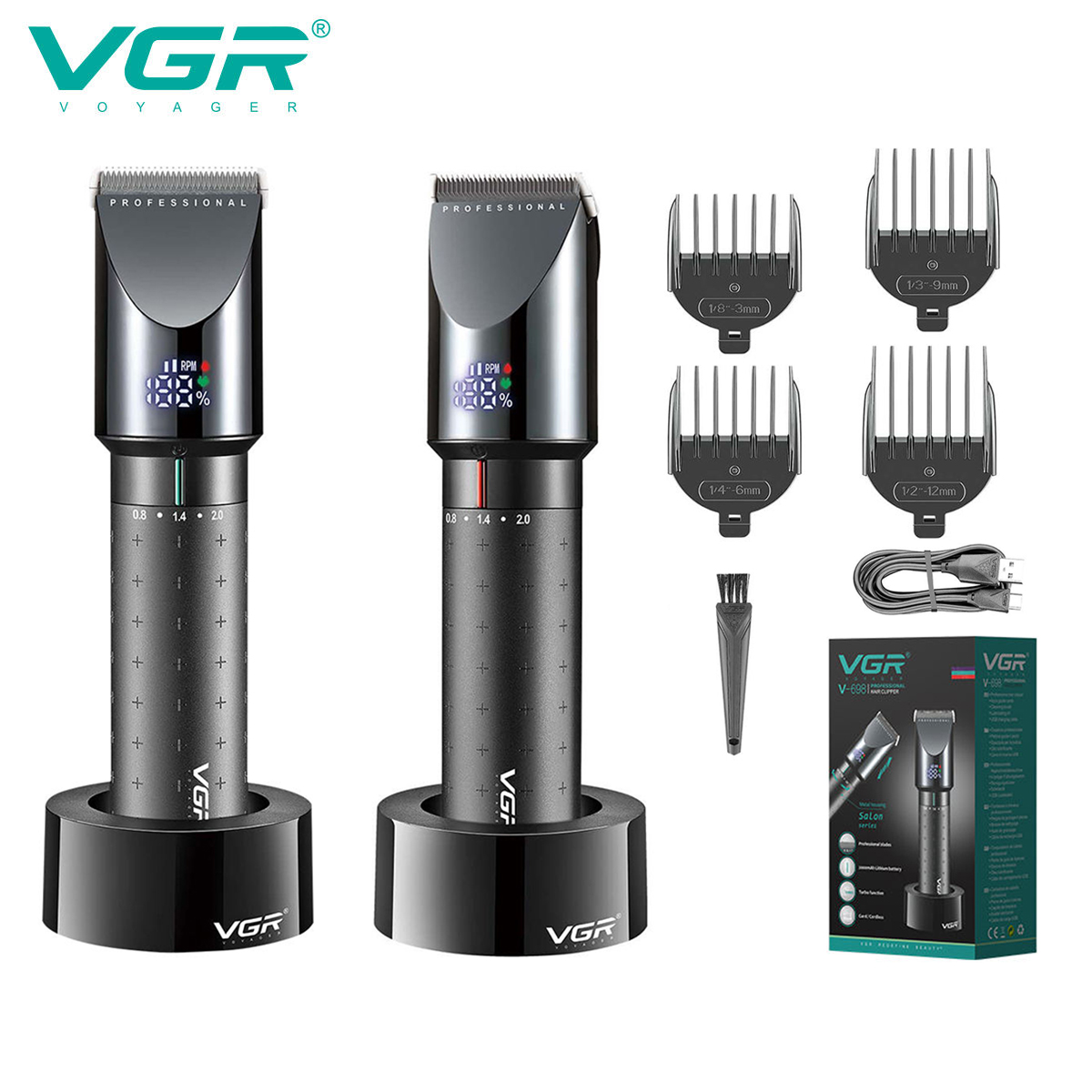 Electric Shaver Rotary - VGR 698 high-end hair clipper, deep