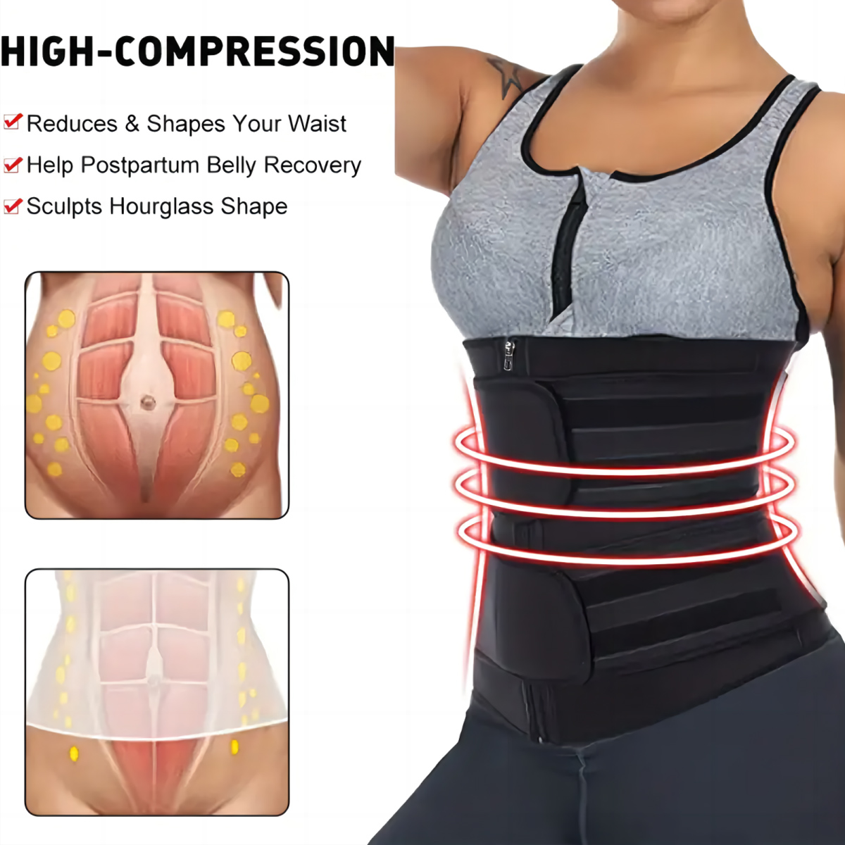 Women Waist Trainer Belt Doubl - Body Trimmer recension och pris