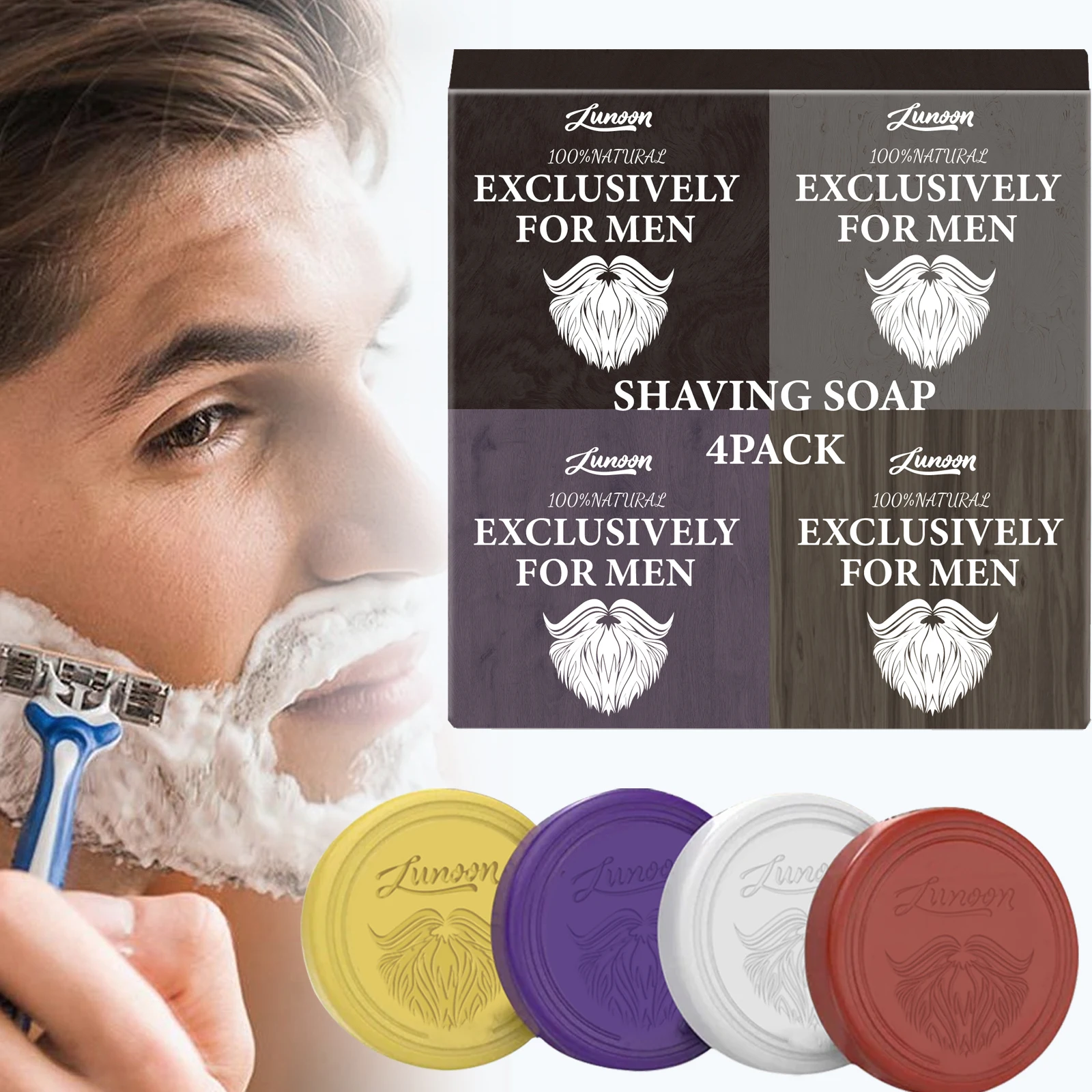 4/1pcs Mens Beard Shaving Soap - Shaving Cream recension och pris