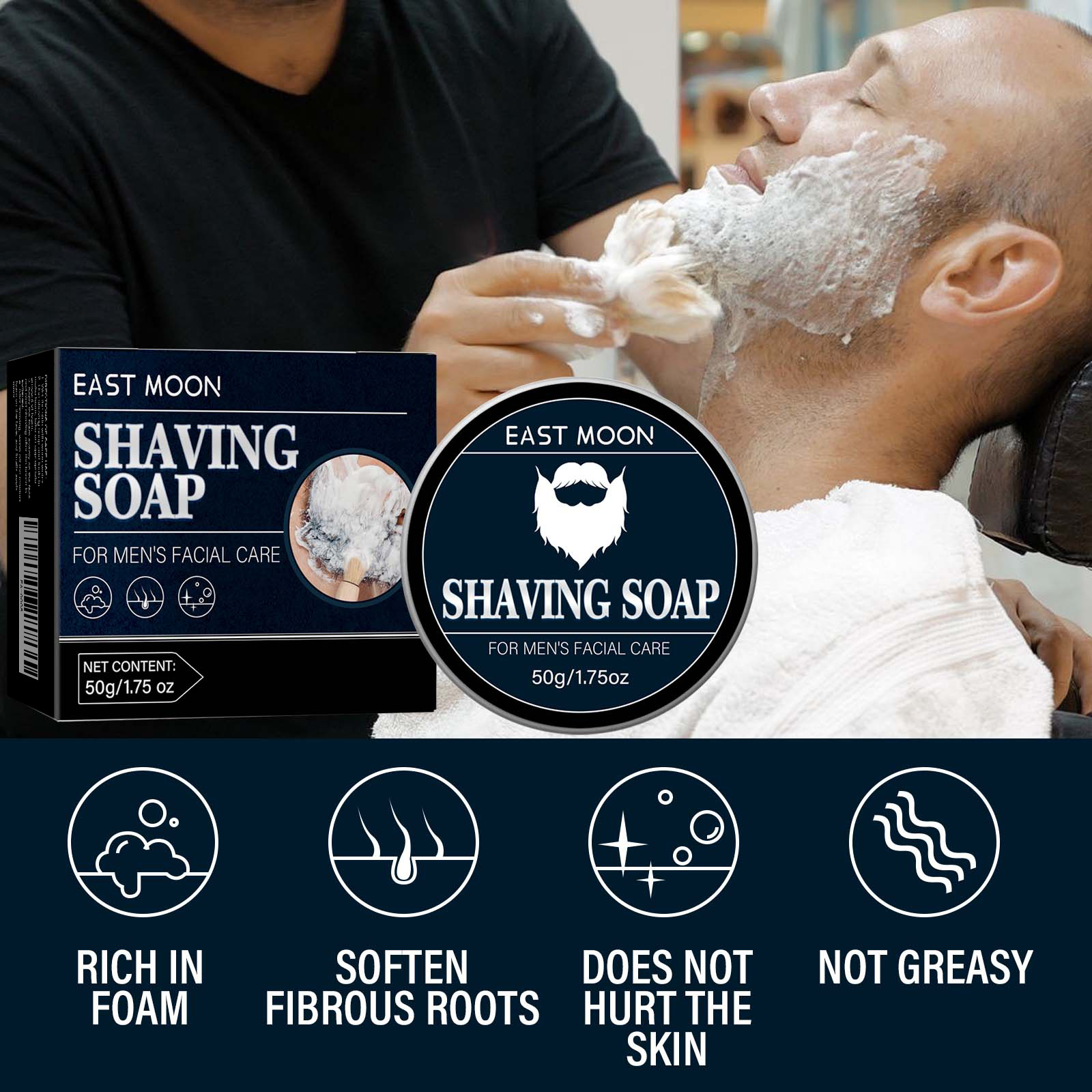 EAST MOON Men's Shaving Soap f - Shaving Cream recension och pris